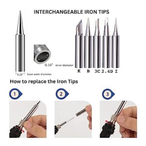 Soldering Iron Kit - Soldering Iron 60W Adjustable Temperature, Solder Wire, Soldering Stand, Wire Cutter, Solder Tips, Desoldering Pump, Wire Cutter, Solder Paste, Heatshrink Tubes from Plusivo