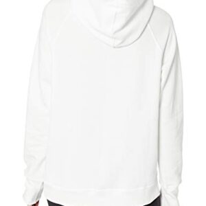 Champion womens Powerblend Fleece Hoodie, Script Logo Hooded Sweatshirt, White-y08113, Large US