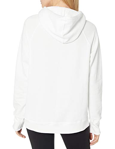 Champion womens Powerblend Fleece Hoodie, Script Logo Hooded Sweatshirt, White-y08113, Large US