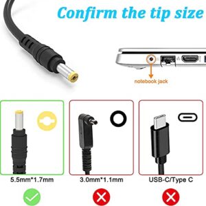 19V 3.42A 65W AC Charger Replacement for Acer Aspire 5 E15 V5 V7 V3 R3 R7 S3 E1 M5 Series E5-575 5250 5253 5336 5349 5532 5534 5552 5560 5733 5742 5750 6423 7560 Laptop Adapter Supply Cord