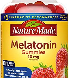 Nature Made Melatonin 10 mg, Dreamy Strawberry, 70 Gummies (Pack of 2)