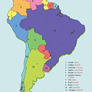 Quarterhouse Spanish Language Country Maps for the Classroom - Spain, Mexico, Central America/Caribbean, & South America Poster Set, Spanish Classroom Learning Materials for K-12 Students and Teachers, Set of 4, 12 x 18 Inches, Extra Durable