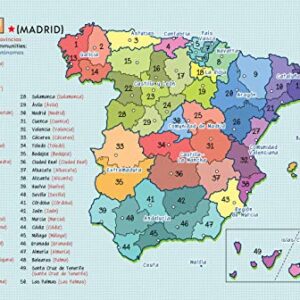 Quarterhouse Spanish Language Country Maps for the Classroom - Spain, Mexico, Central America/Caribbean, & South America Poster Set, Spanish Classroom Learning Materials for K-12 Students and Teachers, Set of 4, 12 x 18 Inches, Extra Durable