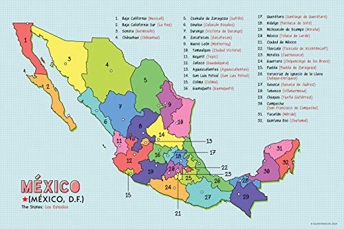 Quarterhouse Spanish Language Country Maps for the Classroom - Spain, Mexico, Central America/Caribbean, & South America Poster Set, Spanish Classroom Learning Materials for K-12 Students and Teachers, Set of 4, 12 x 18 Inches, Extra Durable