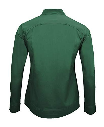 Natural Uniforms M&M Scrubs Women's Ultra Soft Front Zip Warm-Up Scrub Jacket (Medium, Hunter Green)