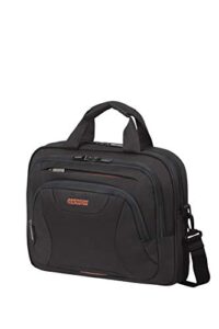 american tourister briefcase, black (black/orange), s (13.3 inch-14 inch)