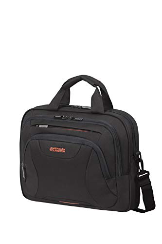 American Tourister Briefcase, Black (Black/Orange), S (13.3 Inch-14 Inch)