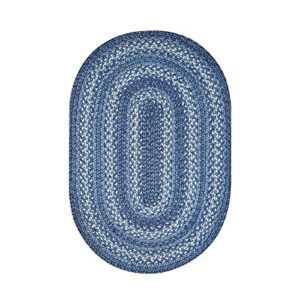 homespice denim jute blue 4x6' braided rugs oval rugs for living room, bedroom rug and dining room. pet friendly. decor styles- farmhouse rug, rustic, vintage, cottage, primitive, country, boho rug