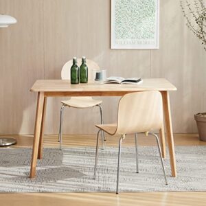 Livinia Canberra 47.2" Rectangular Wooden Dining Table/Mid Century Modern Malaysian Oak Kitchen Table (Natural-Oak) Table Only