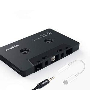 car audio aux cassette adapter and a type c to 3.5mm audio aux jack adapter,compatible for google , samsung , xiaomi , huawei all type c port devices.