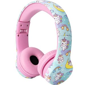 snug play+ kids headphones with volume limiting for toddlers (boys/girls) - unicorns