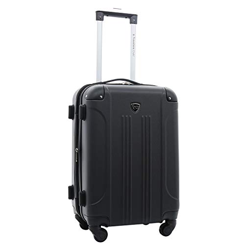 Travelers Club Chicago Hardside Expandable Spinner Luggages, Black, 5 Piece Set