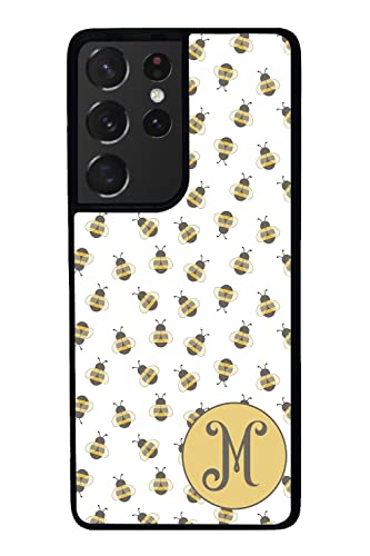 Honey Bumble Bee Personalized Black Rubber Phone Case Compatible With Samsung Galaxy S23 S23+ Ultra S22 S22+ S21 S21FE S21+ S20FE S20+ S20 Note 20 S10 S10+ S10e