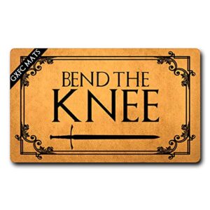 gxfc welcome mat with rubber back bend the knee humorous quote door rugs game of thrones funny doormat for entrance way monogram mats for front door mat no slip kitchen rugs and mats 30"(l) x 18"(w)