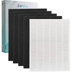 derblue 1 true hepa filter & 4 carbon replacement filters a 115115 size 21 for winix plasmawave 5300 6300 5300-2 6300-2 p300 c535