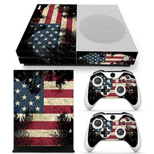 dapanz american flag skin sticker vinyl decal cover for xbox one s console + 2 controllers