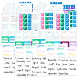 Ultimate Productivity Stickers Set - Large Value Pack of 20 Planner Sticker Sheets - Calendars, to Do Lists, Habit Trackers, Goals - Accessories & Supplies for Dot Grid Journals by Sunny Streak
