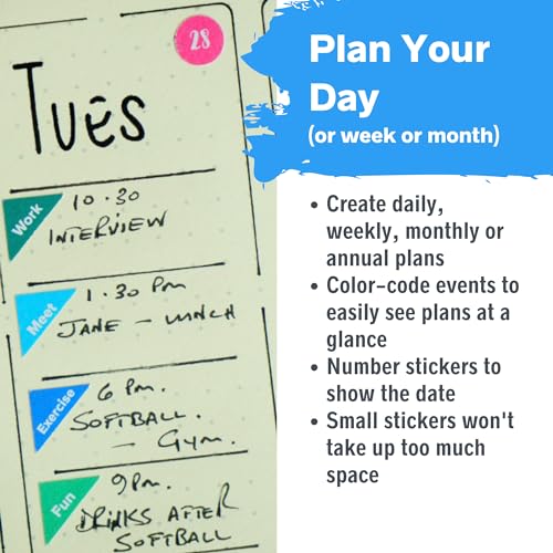 Ultimate Productivity Stickers Set - Large Value Pack of 20 Planner Sticker Sheets - Calendars, to Do Lists, Habit Trackers, Goals - Accessories & Supplies for Dot Grid Journals by Sunny Streak