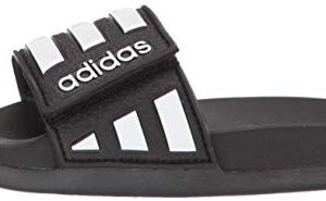 adidas unisex child Adilette Comfort Adjustable Slide, Black, 4 Big Kid US