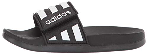 adidas unisex child Adilette Comfort Adjustable Slide, Black, 4 Big Kid US