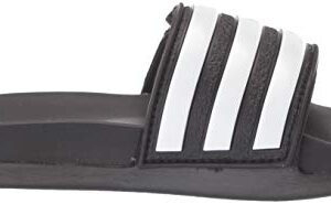 adidas unisex child Adilette Comfort Adjustable Slide, Black, 4 Big Kid US