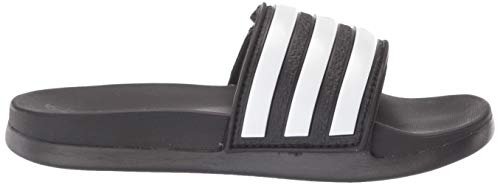 adidas unisex child Adilette Comfort Adjustable Slide, Black, 4 Big Kid US