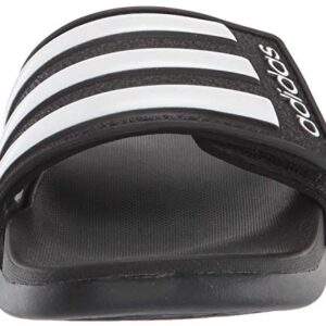 adidas unisex child Adilette Comfort Adjustable Slide, Black, 4 Big Kid US