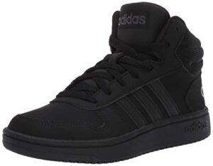 adidas men's hoops 2.0 mid sneaker, core black/core black/grey six, 9.5 m us