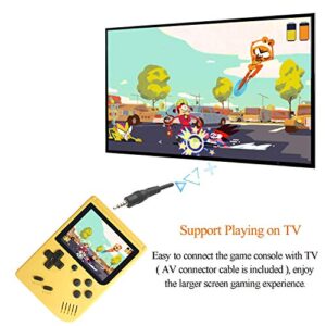 Handheld Games Console for Kids Adults - Retro Video Games Consoles 3 inch Screen 168 Classic Games 8 Bit Game Player with AV Cable Can Play on TV (Yellow)