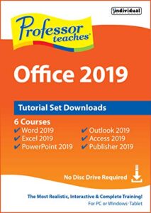 professor teaches office 2019 tutorial set downloads [pc online code]