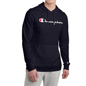 champion hoodie, cotton mid-weight hooded t-shirt, comfortable men's tee, navy-549921, x-large