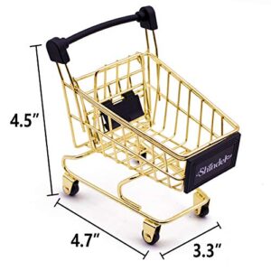 Shindel Mini Brands Shopping Cart Toy, 2PCS Shopping Day Grocery Cart Mini Supermarket Handcart Toy Shopping Carts