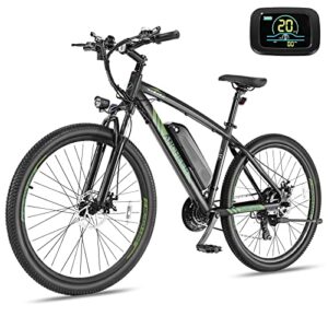ancheer 500w electric bike for adults 27.5'' electric mountain bike/ebike for adults, 3 hours fast charge, 50 miles class 2 ebike with 48v 10.4ah removable battery, color lcd display, 21 speed gears