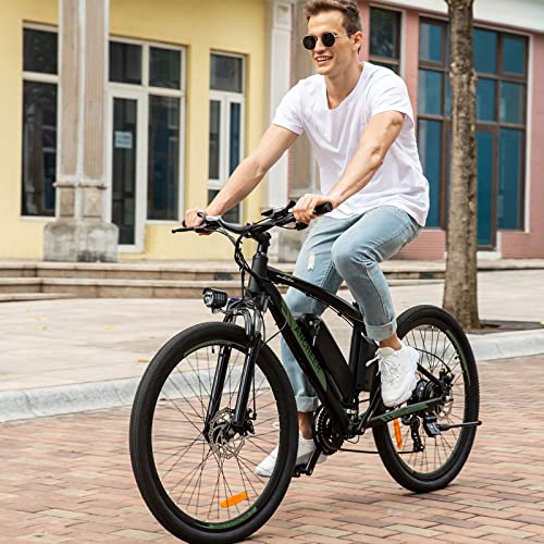 ANCHEER 500W Electric Bike for Adults 27.5'' Electric Mountain Bike/Ebike for Adults, 3 Hours Fast Charge, 50 Miles Class 2 Ebike with 48v 10.4Ah Removable Battery, Color LCD Display, 21 Speed Gears