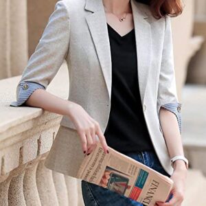 SUSIELADY Womens Notched Lapel Pocket Single Button Casual Work Office Blazer Jacket Slim Fit Blazer for Business Lady