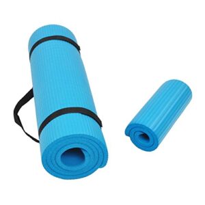 BalanceFrom GoYoga+ All-Purpose 1/2-Inch Extra Thick High Density Anti-Tear Exercise Yoga Mat and Knee Pad with Carrying Strap (Blue)