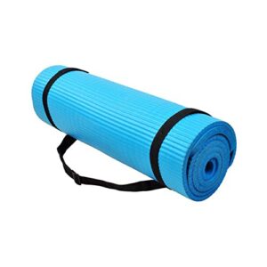 BalanceFrom GoYoga+ All-Purpose 1/2-Inch Extra Thick High Density Anti-Tear Exercise Yoga Mat and Knee Pad with Carrying Strap (Blue)