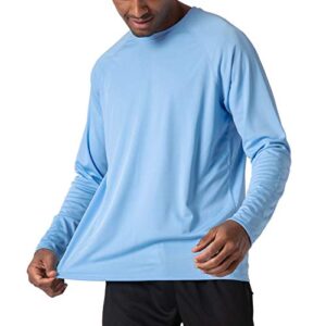 UPF 50 Shirts for Men Long Sleeve UV Shirts Sun Shirts Running Shirts Workout Shirts Fishing Shirts Rashguard Hiking Shirts Gym Shirts Blue