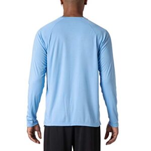 UPF 50 Shirts for Men Long Sleeve UV Shirts Sun Shirts Running Shirts Workout Shirts Fishing Shirts Rashguard Hiking Shirts Gym Shirts Blue