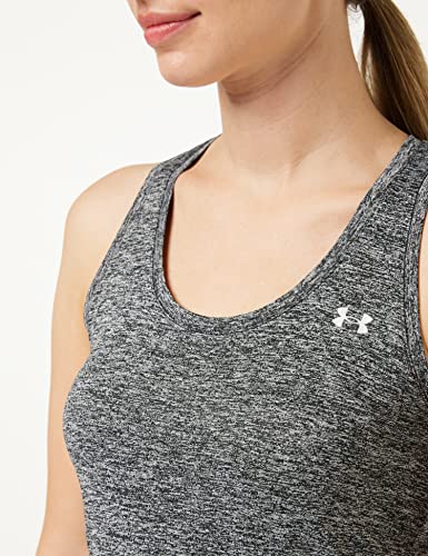 Under Armour Women's Tech Twist Tank Top , Black (001)/Metallic Silver , 3X