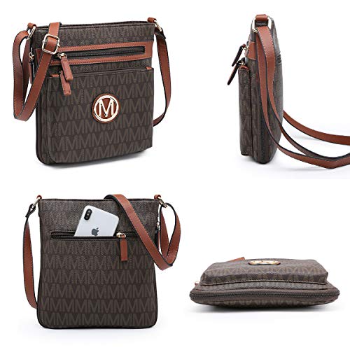 MARCO M KELLY Crossbody Purse for Women Multi Pockets Crossover Bag Zipped Shoulder Handbags Ladies Adjustable Causal Messenger Purse