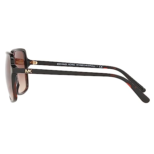 Michael Kors Women's Fashion Outwear Oversize Sunglasses, Dark Havana/Brown Shaded, One Size + 1