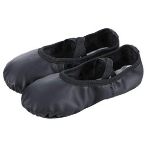 Dynadans Soft Leather Ballet Shoes/Ballet Slippers/Dance Shoes for Girls and Boys (Toddler/Little/Big Kid/Women)-Black-5M Big Kid