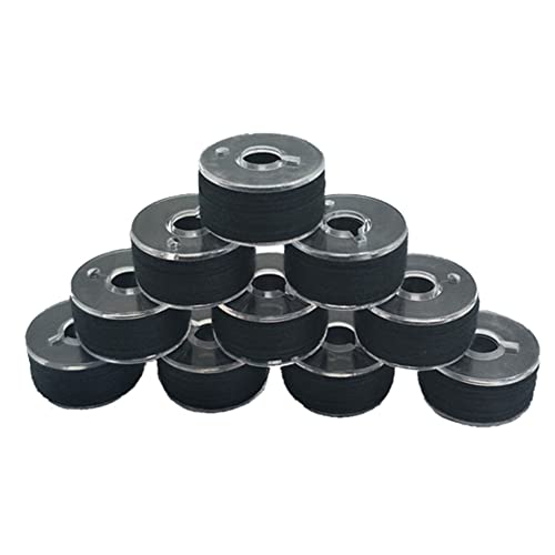 YEQIN 25pcs Black Prewound Bobbin Thread and Bobbin Holder - Size A Class 15 SA156 Compatible with Babylock, Brother, Consew, Juki, Singer Embroidery and Sewing Machine