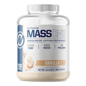 massone mass gainer protein powder by nutraone – gain mass protein meal replacement (vanilla - 7 lbs.)