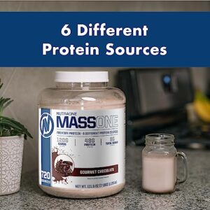 Massone Mass Gainer Protein Powder by NutraOne – Gain Weight Protein Meal Replacement (Gourmet Chocolate - 7 lbs.)