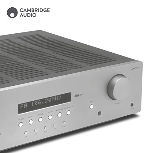 Cambridge Audio AXR100 100-Watt Stereo Receiver with Bluetooth | Built-in Phono Stage, 3.5mm Input, AM/FM with RDS