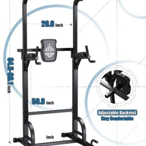 Sportsroyals Power Tower Dip Station Pull Up Bar for Home Gym Strength Training Workout Equipment, 400LBS.