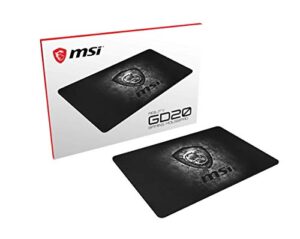 msi agility gd20 premium gaming mouse pad, standard medium size,ultra smooth micro-tex textile surface,anti-slip natural rubber base,extra thick,perfect for laser and optical mice,12.5” x 8.7” x 0.2”