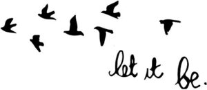 let it be wall decal beatles music wall sticker birds fly room art decoration lettering stickers home decor(22.4"x7")